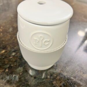 Pampered Chef White Ceramic Egg Cooker